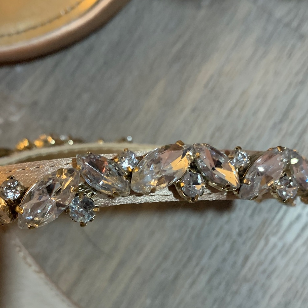 Badgley Mischka Crystal Embellished satin Heels - Picture 6 of 10